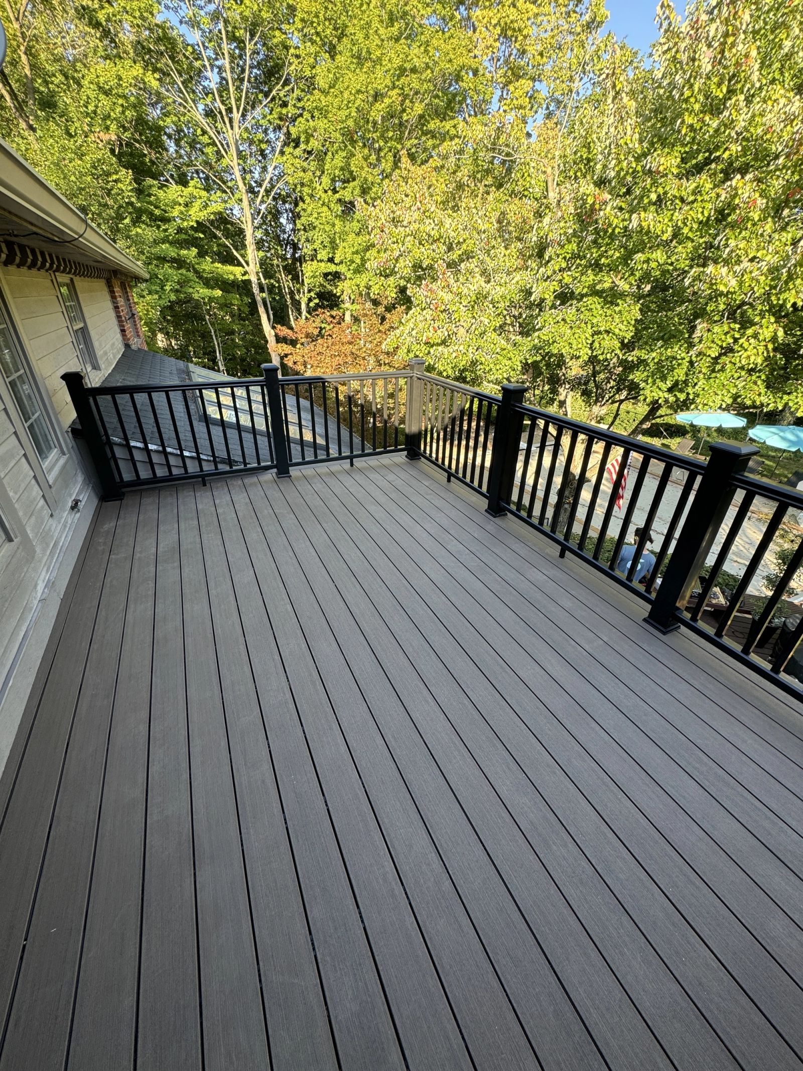 Indianapolis rooftop deck renovation showing construction phases