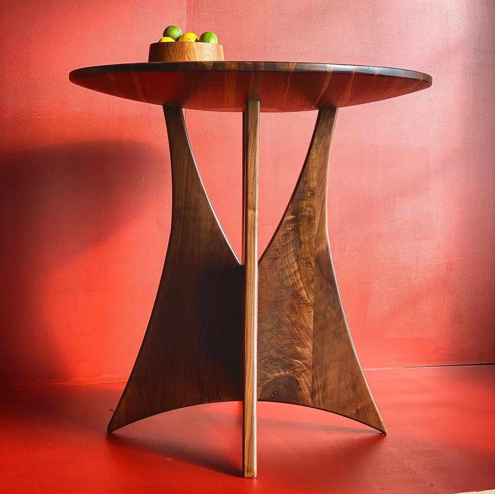Sculptural Walnut Bistro Table