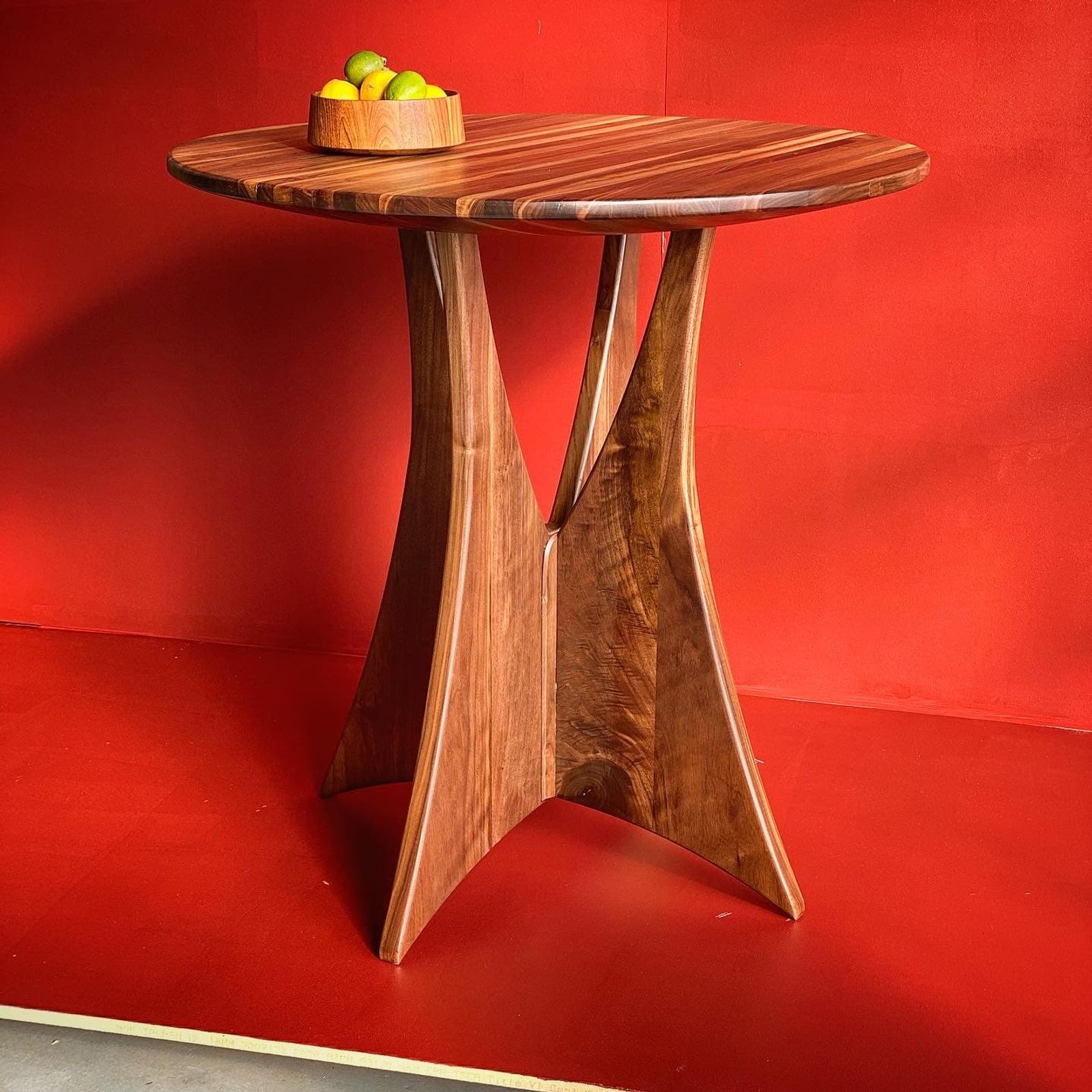 Sculptural Walnut Bistro Table