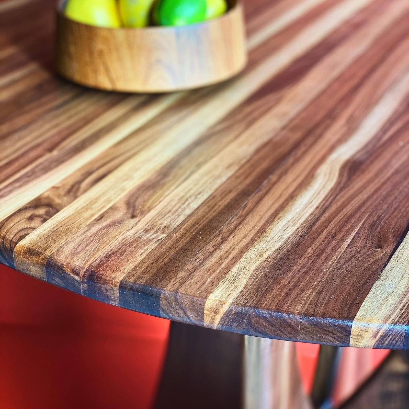 Detail of Sculptural Walnut Bistro Table