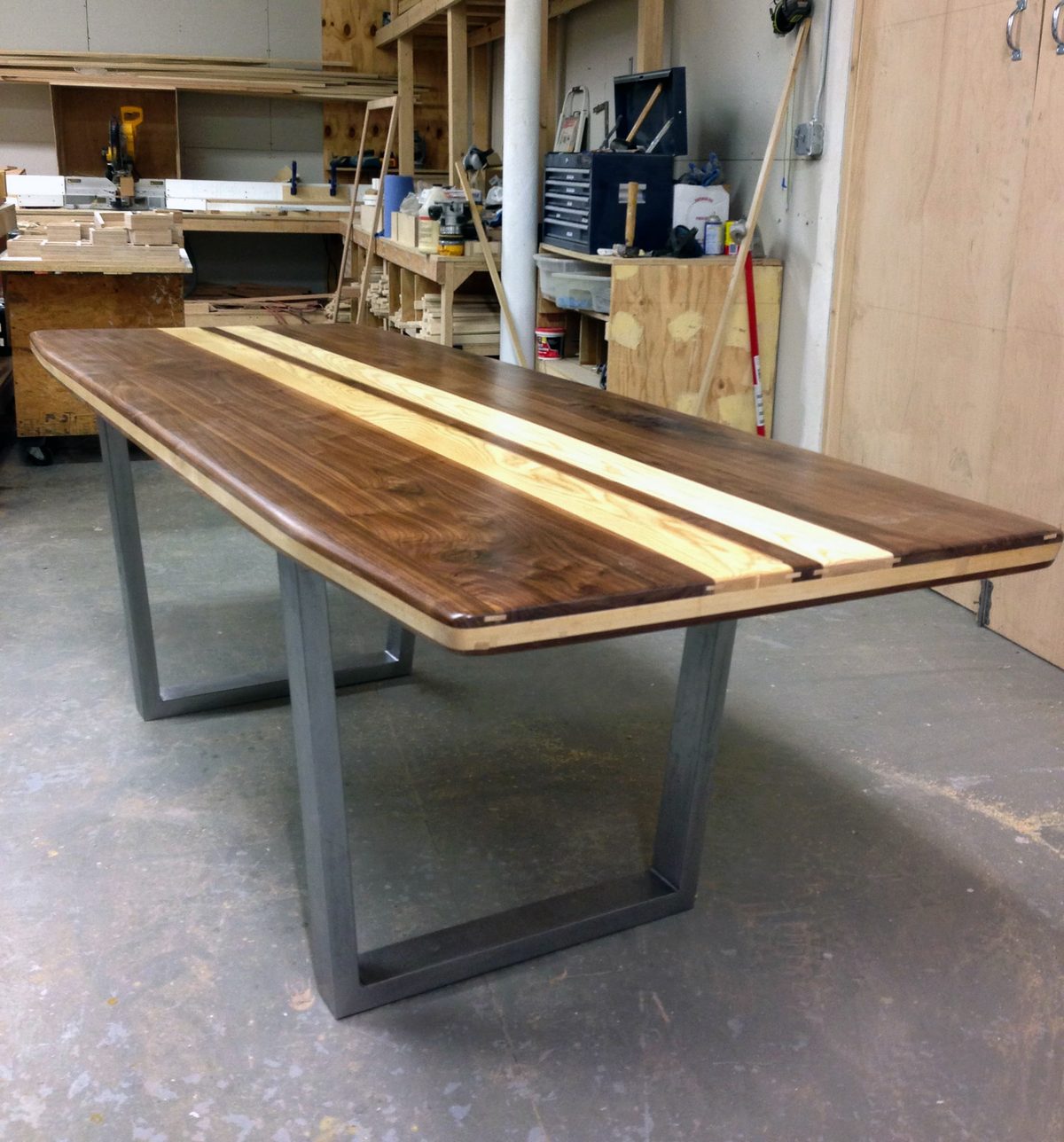Walnut and Ash table with Steel Legs