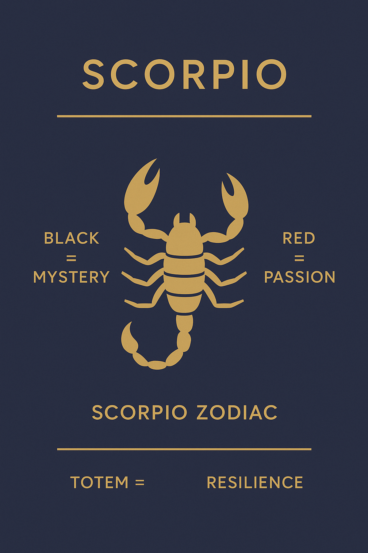 Infographic showing scorpion zodiac and color symbolism meanings