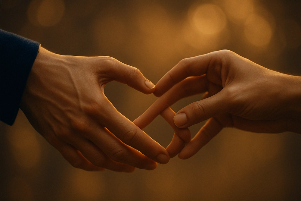 Hands forming an infinity symbol representing eternal love