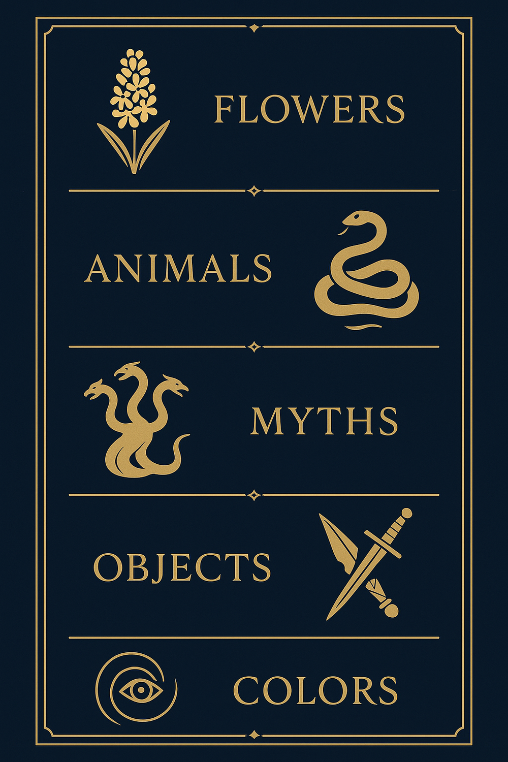 Infographic of the five categories of jealousy symbols