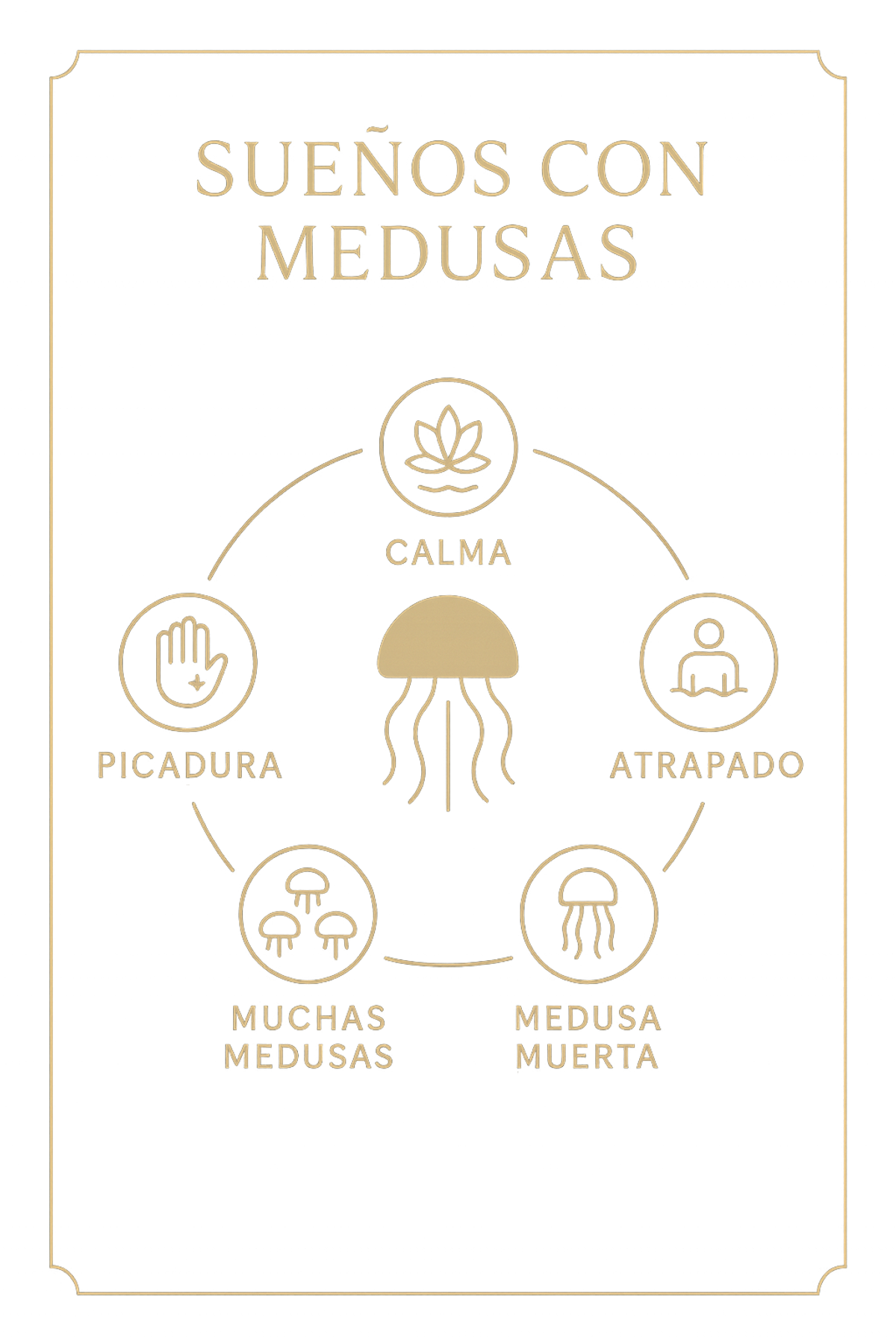 Infografía de los significados de soñar con medusas