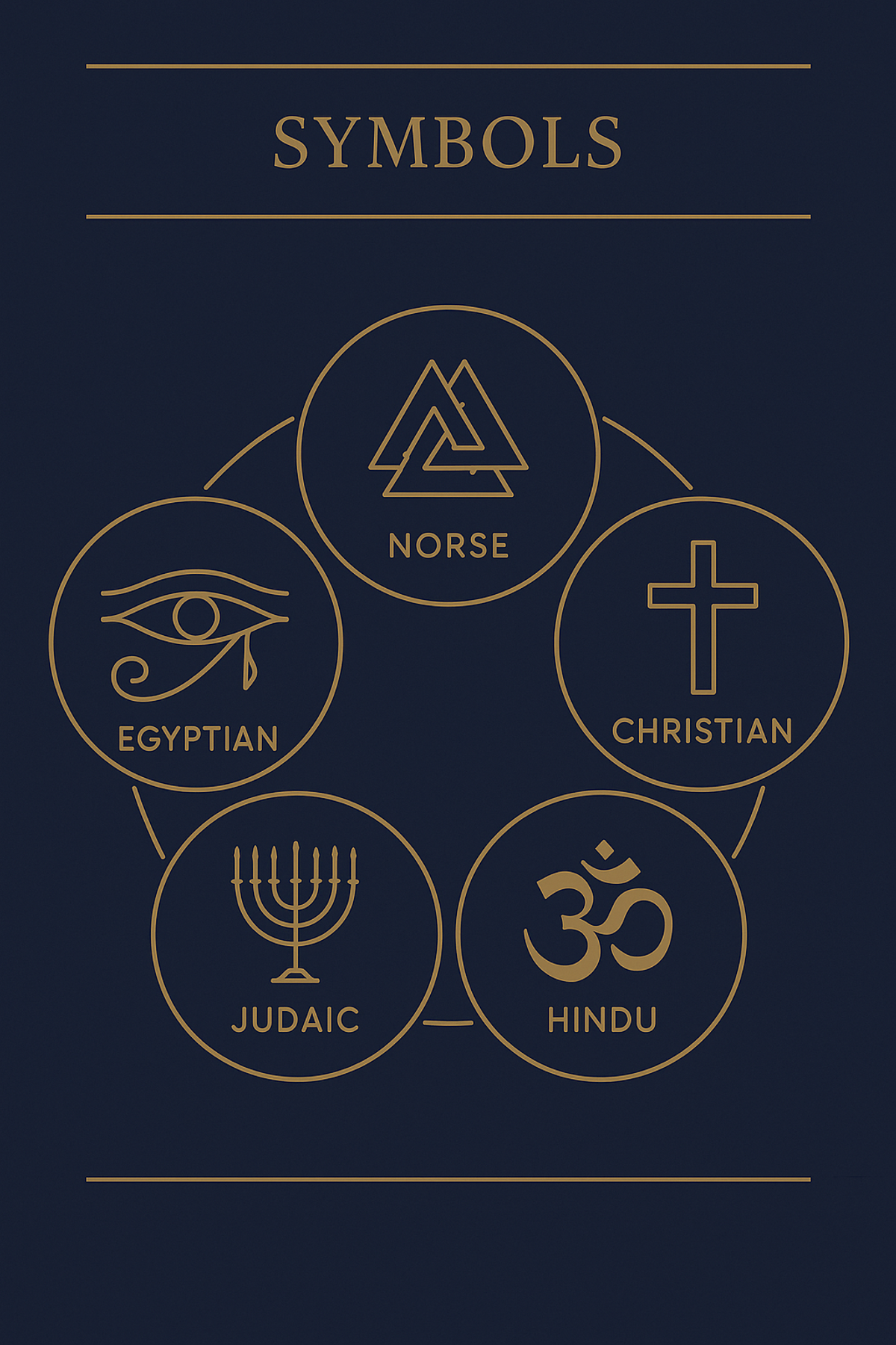 Infographic showing six major categories of occult symbols