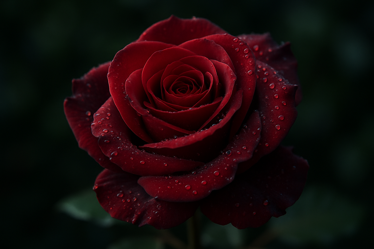 Red rose symbolizing love, passion, and beauty