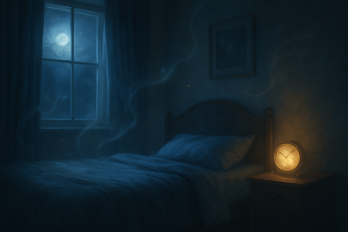 A softly glowing clock at night symbolizing the appearance of 1122 in dreams