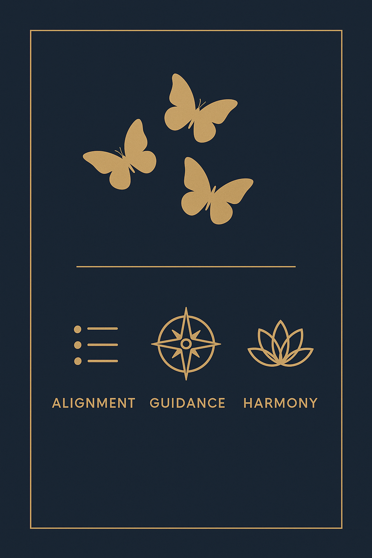 3 butterflies flying together spiritual meaning infographic - alignment, guidance, harmony