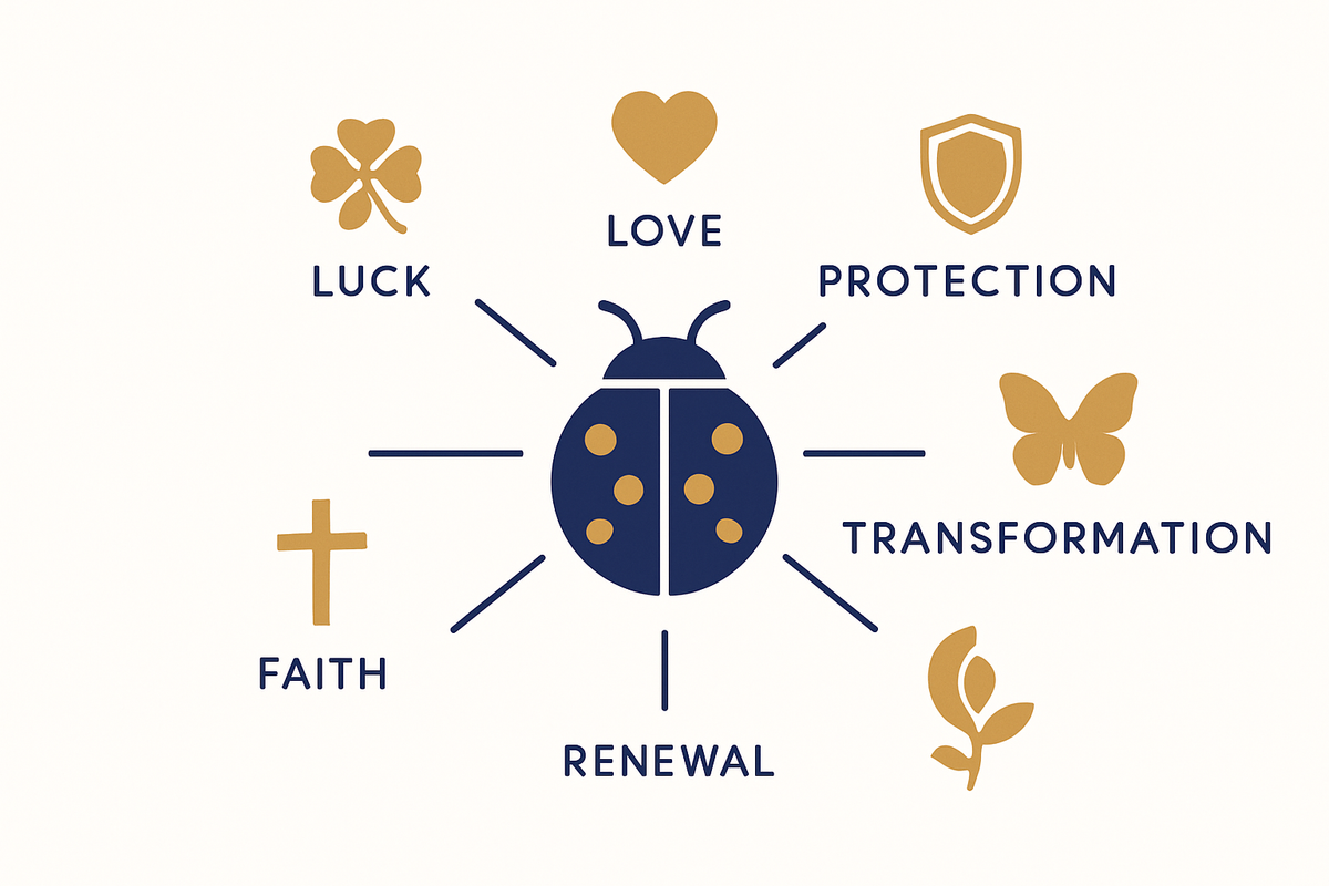Ladybug spiritual meanings at a glance infographic