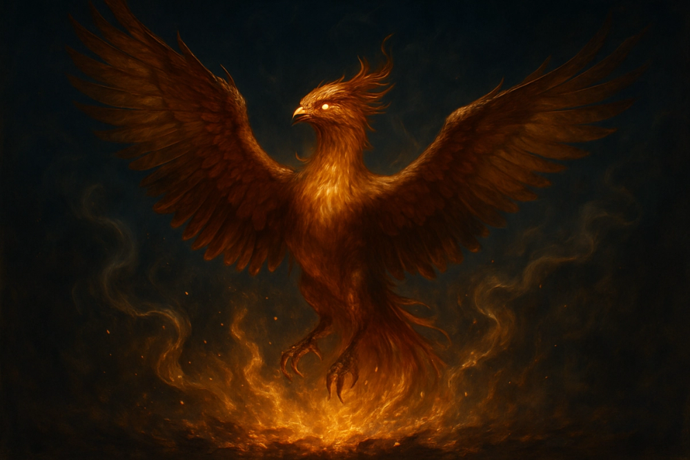 Rising Phoenix symbol of hope and renewal
