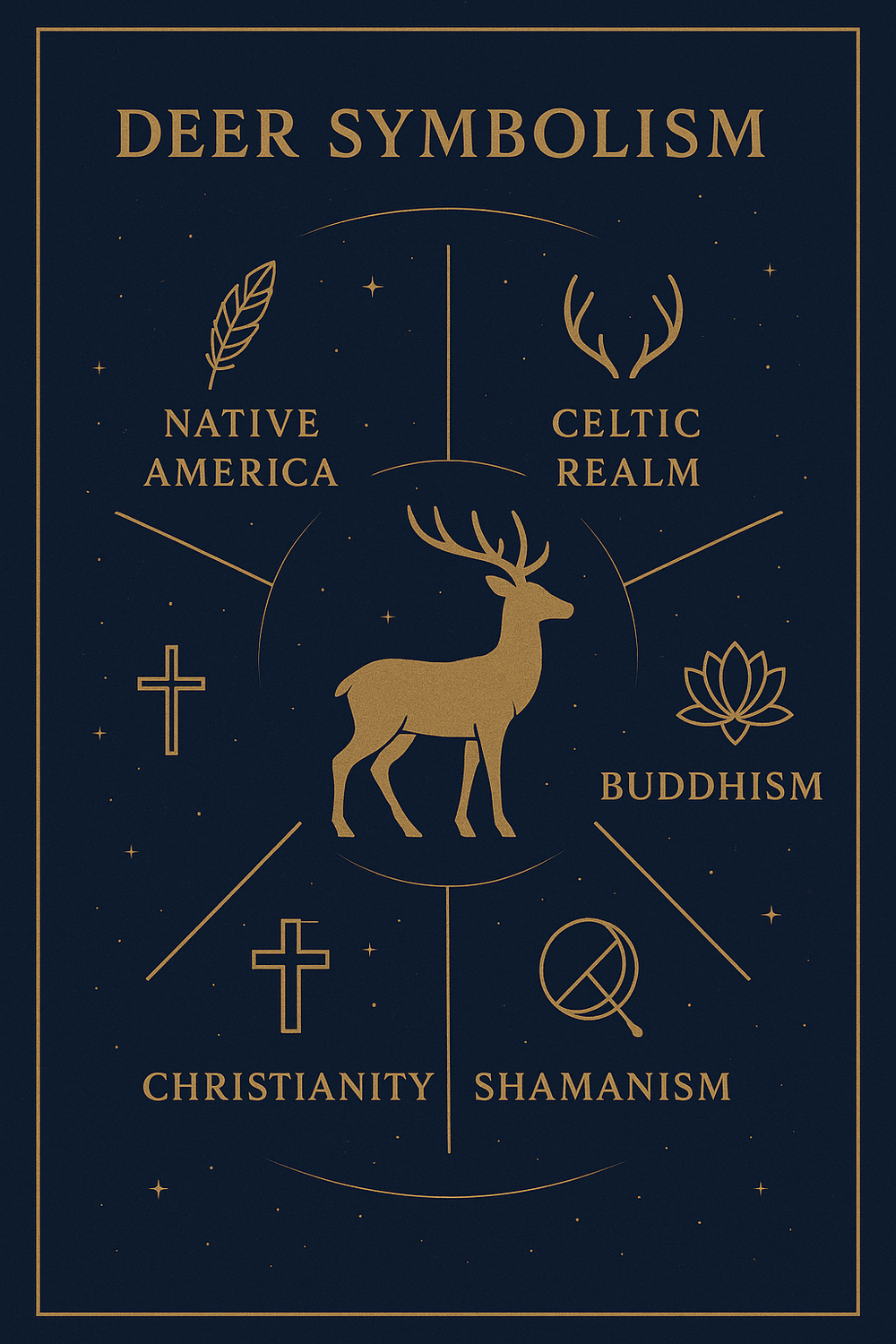 Infographic of deer symbolism across cultures and traditions