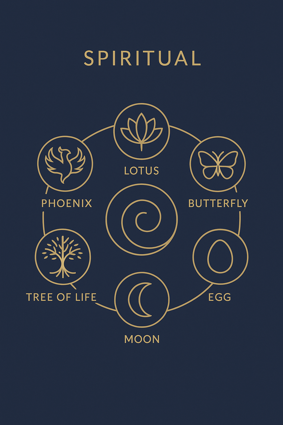 Infographic of 7 key symbols of rebirth and new life at a glance