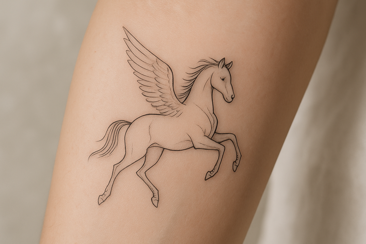 pegasus-tattoo-meaning-fine-line-forearm-design