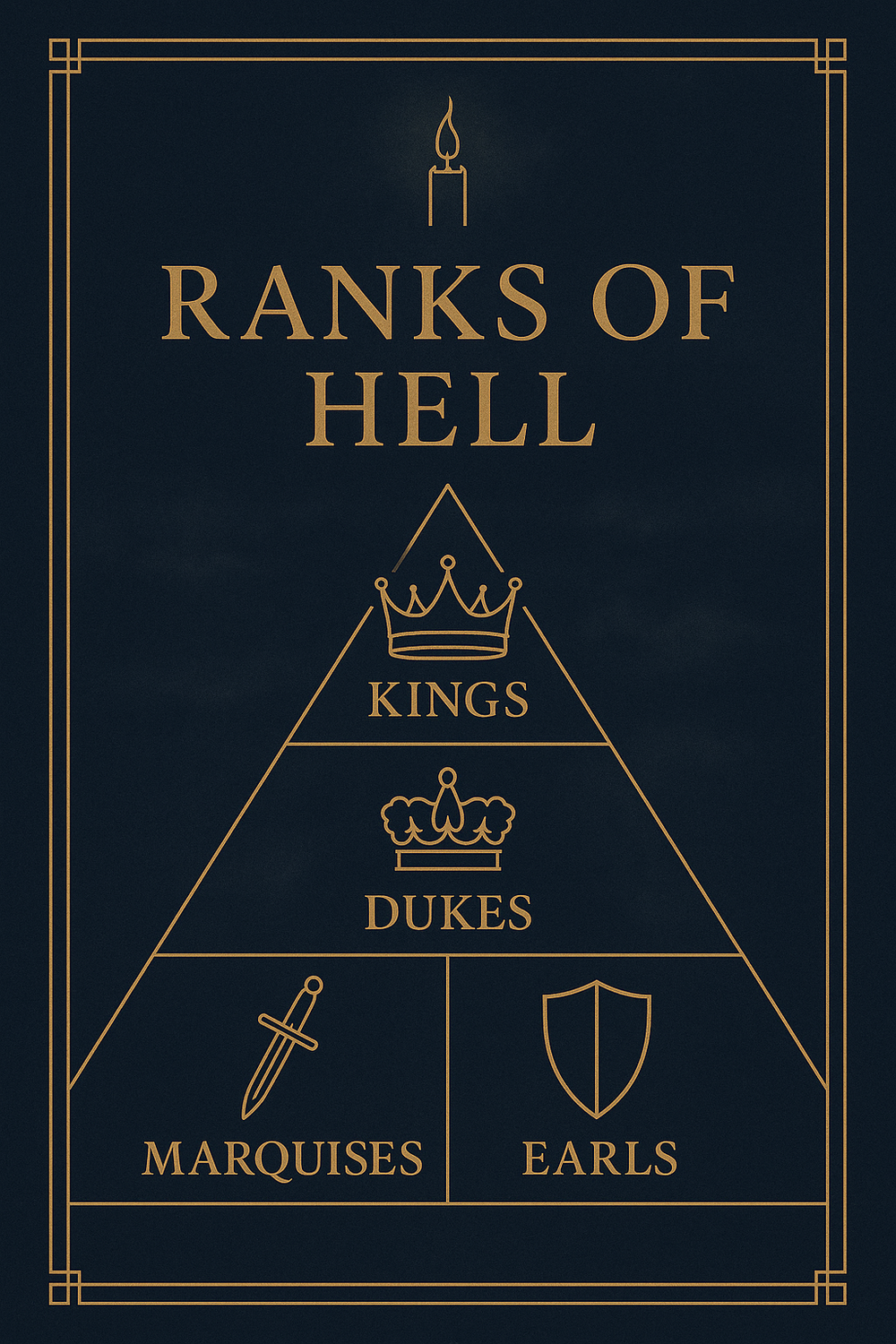 Infographic showing the hierarchy of demon ranks in Hell