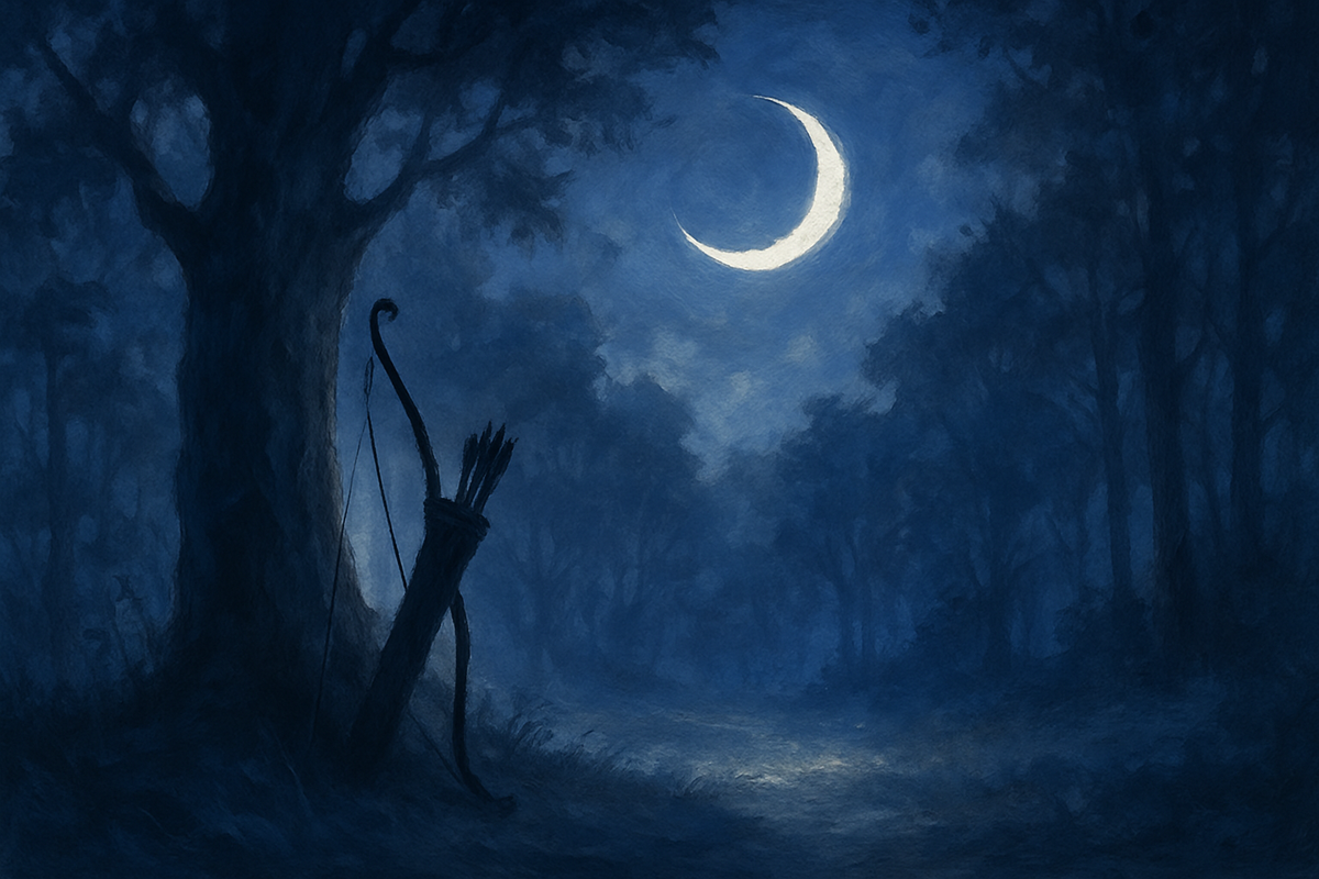 Moonlit forest scene symbolizing Artemis's modern spiritual meaning of independence and feminine power