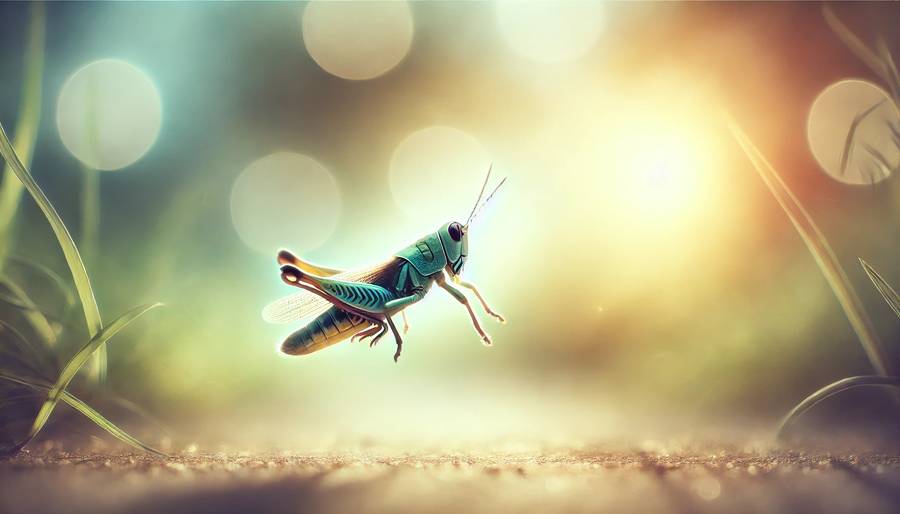 Grasshopper-in-mid-leap