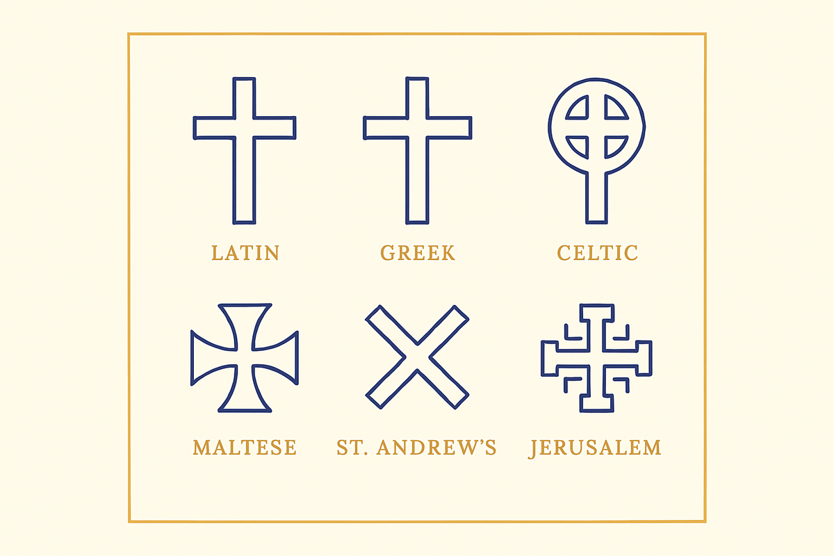 Infographic comparing types of crosses and their meanings