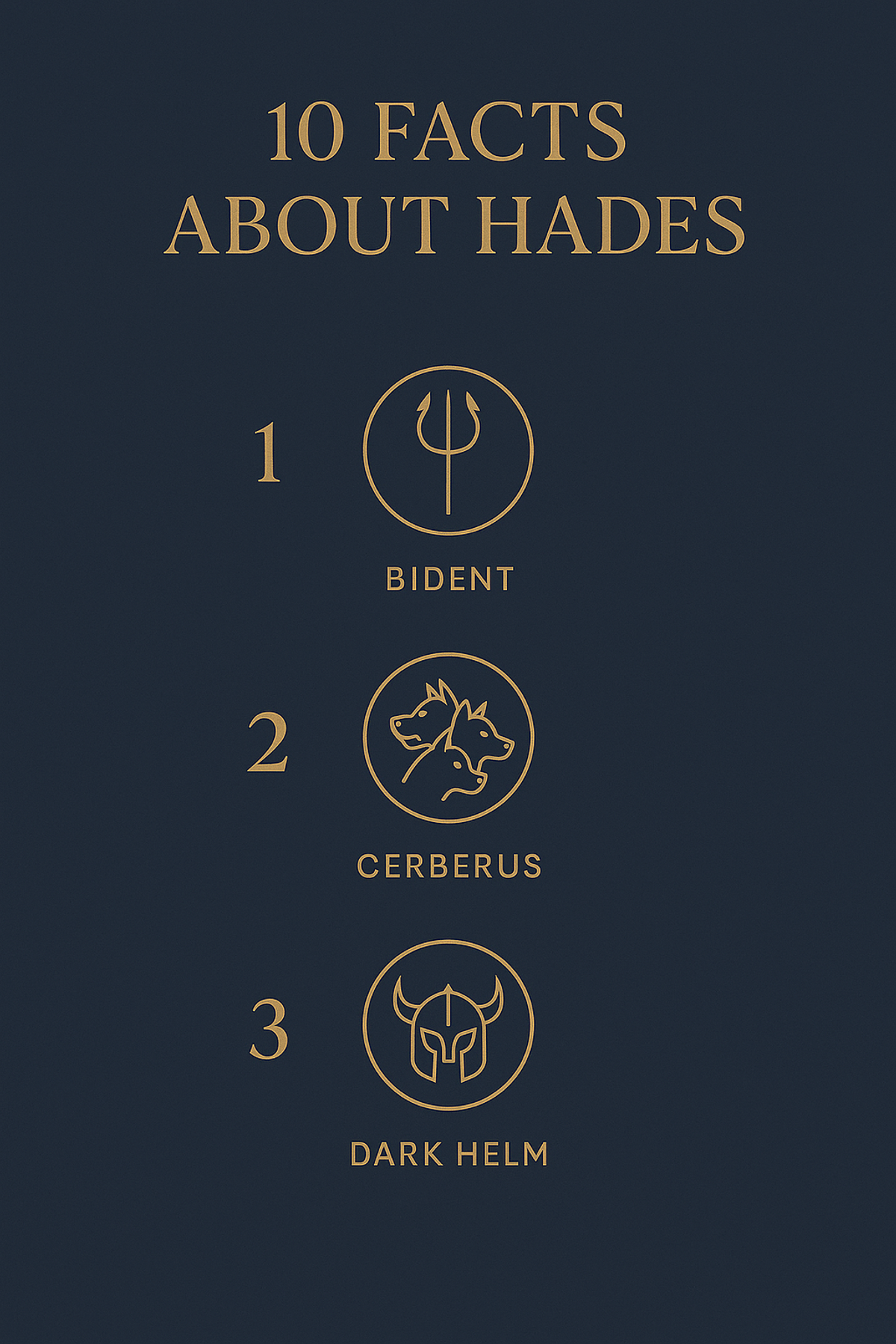 Infographic showing 10 quick facts about Hades, Greek god of the underworld