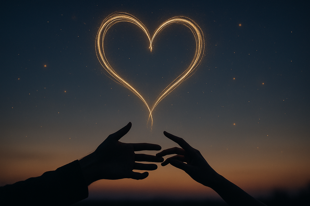 Twin flame connection symbolized by intertwined light under angel number 3131