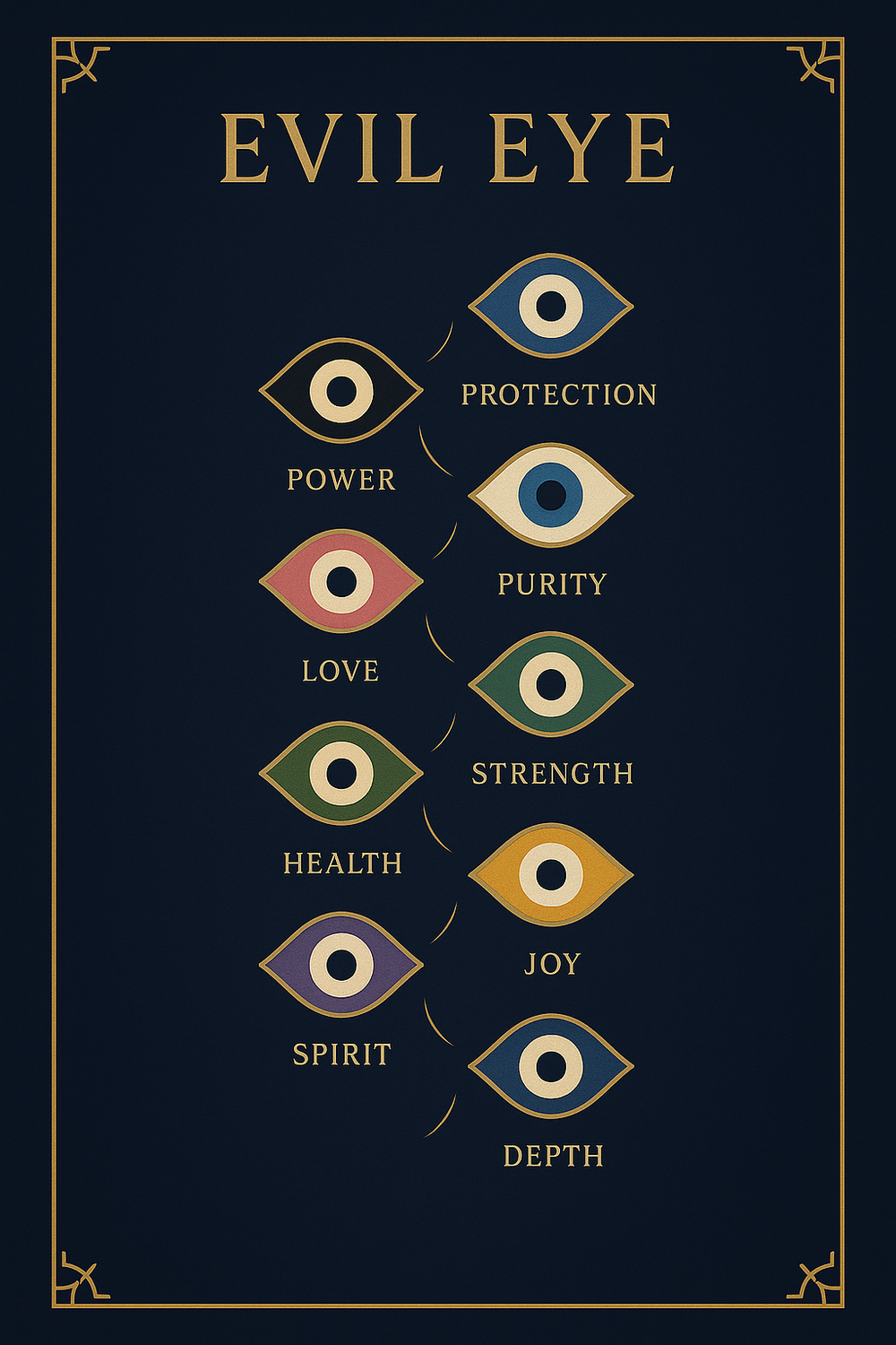Infographic of evil eye color meanings