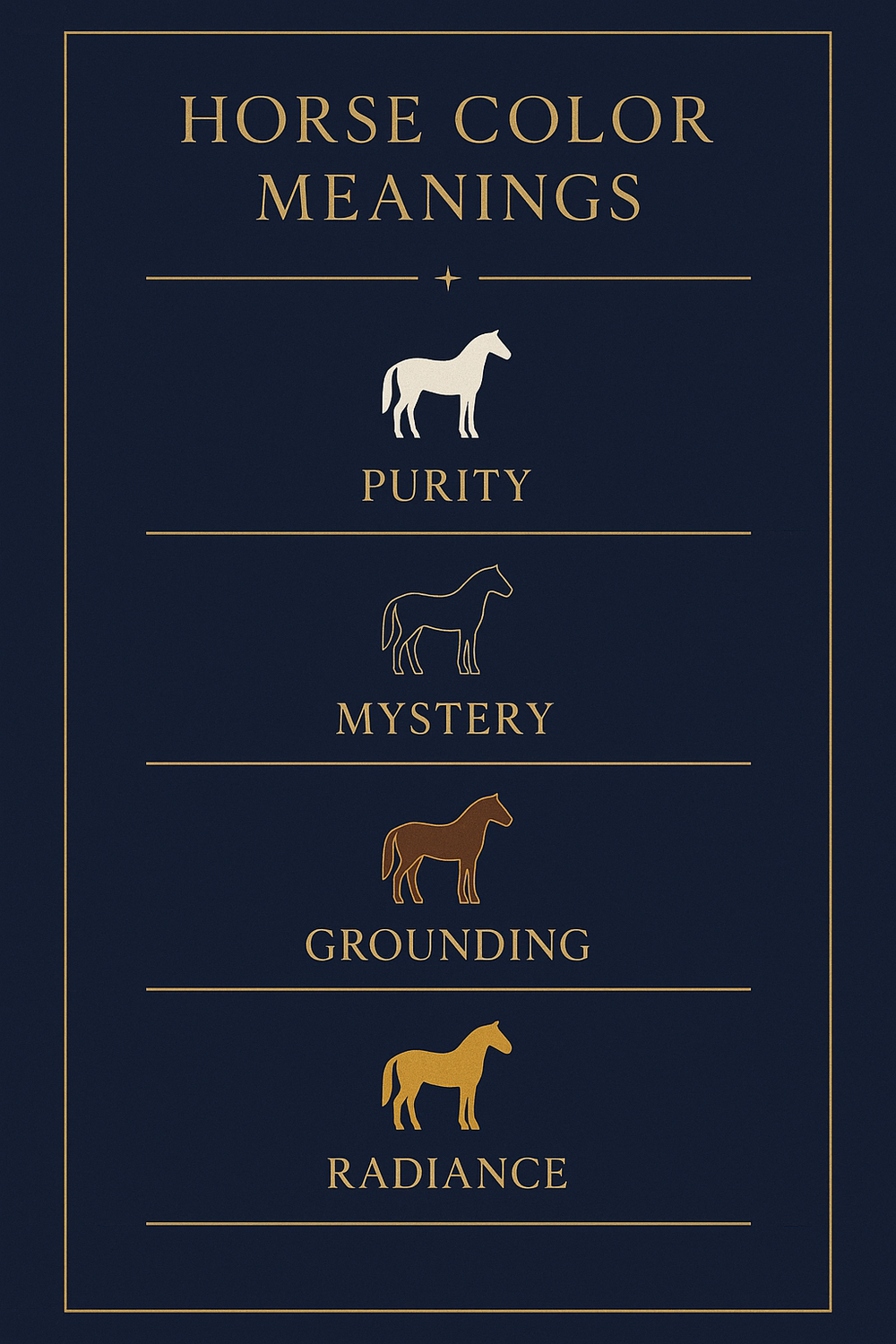 Infographic showing spiritual meanings of horse colors