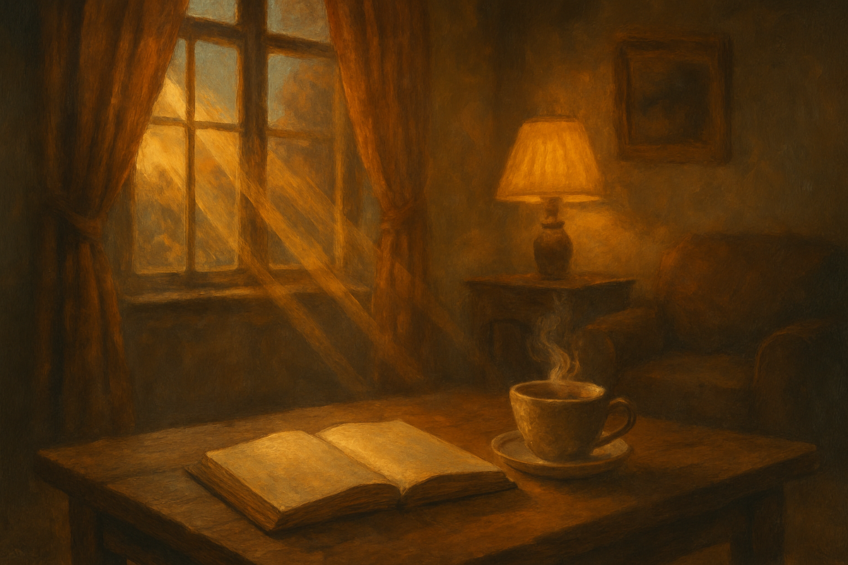 A cozy home scene representing balance between responsibility and new beginnings