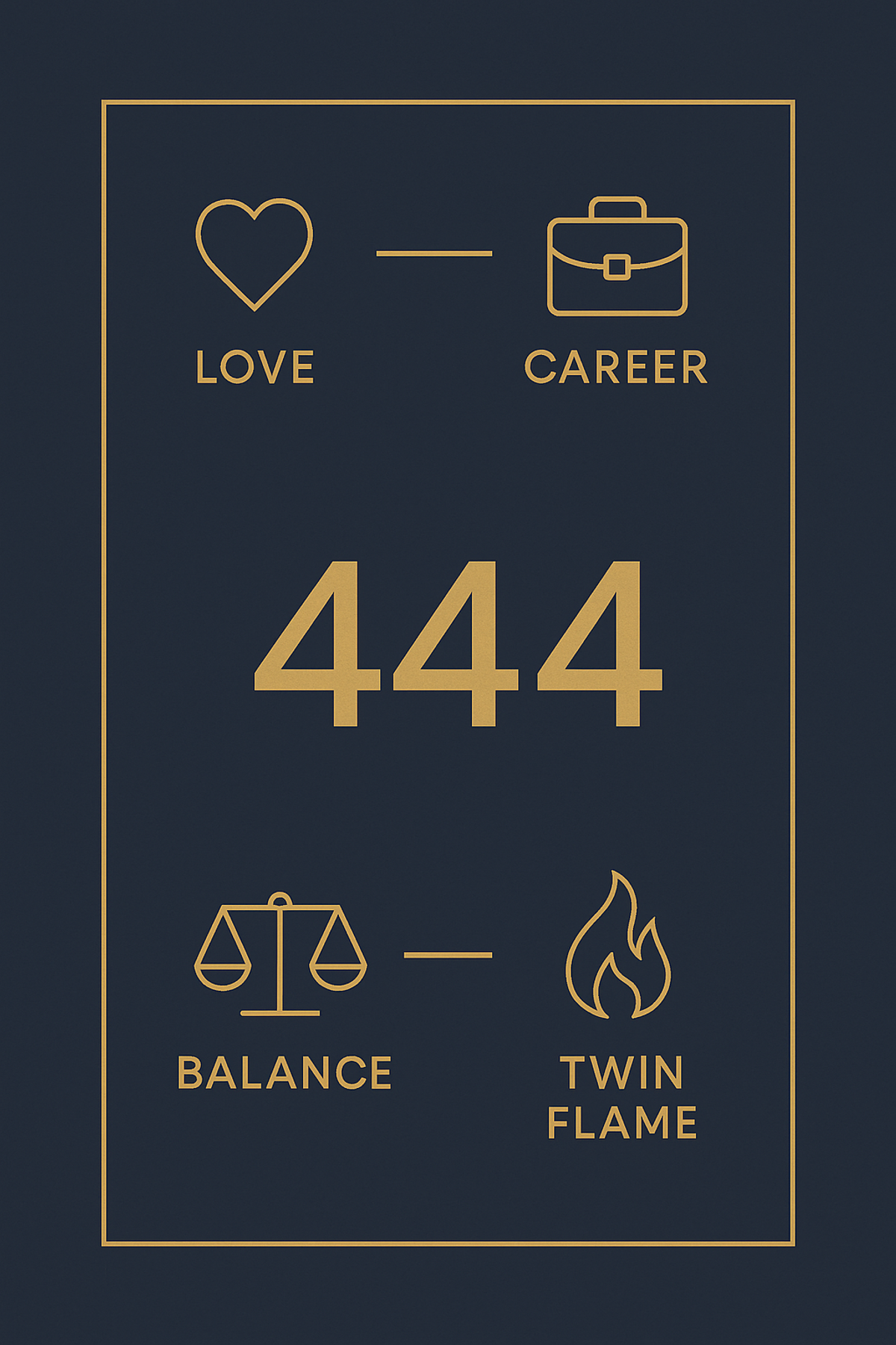 Infographic showing the four core meanings of angel number 444