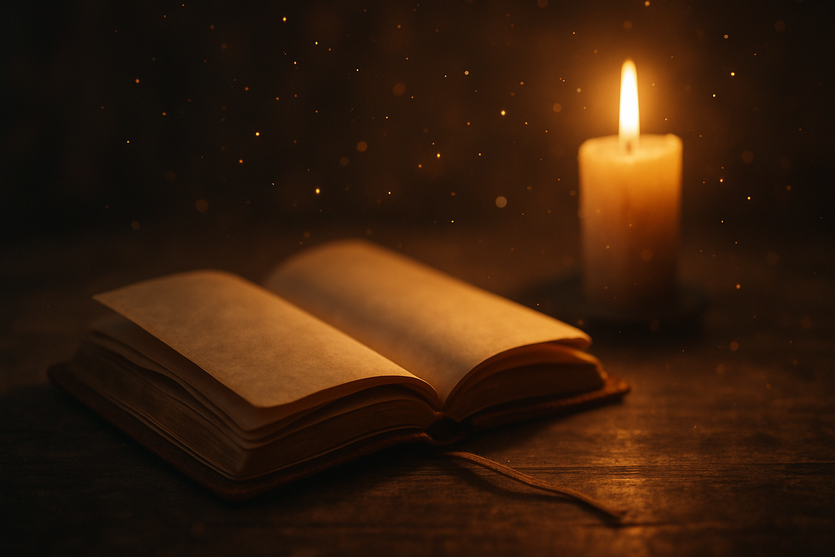 A candlelit journal representing spiritual reflection on angel number meanings