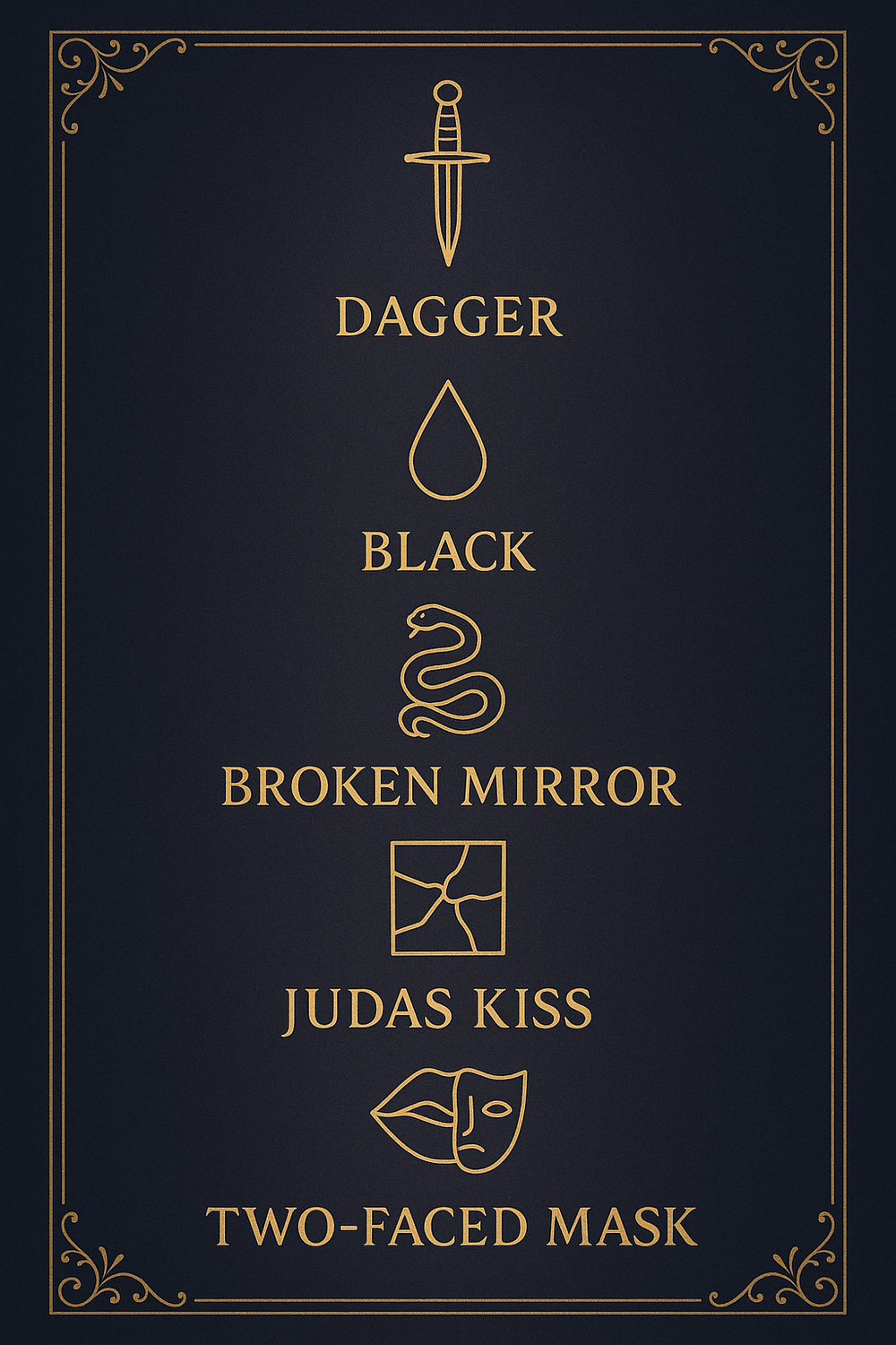 Infographic of the most popular symbols of betrayal