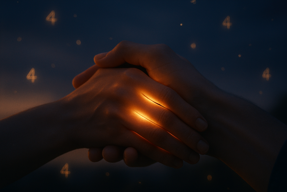 Golden light symbolizing love and connection tied to Angel Number 4444