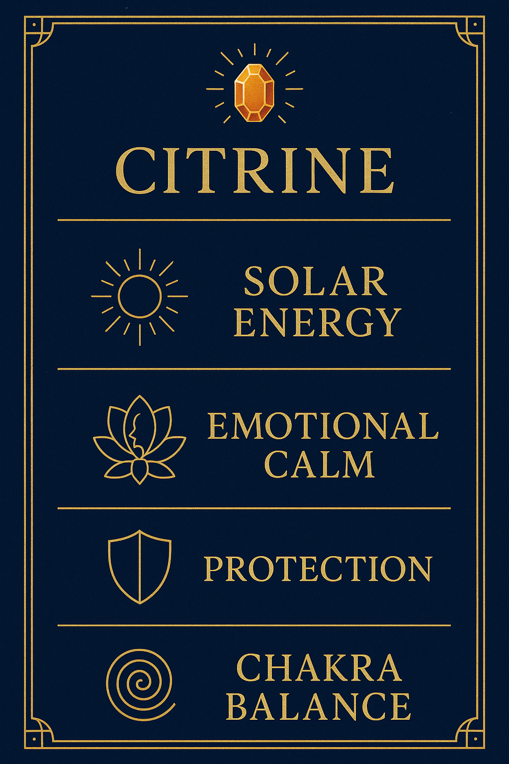 Infographic showing the metaphysical and healing properties of amber crystal