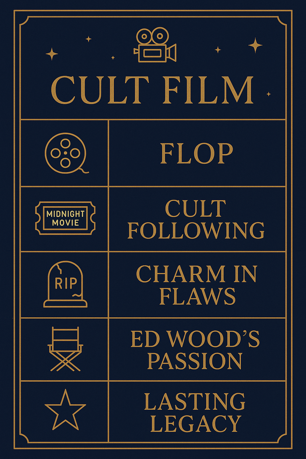 Infographic showing the journey of Plan 9 from Outer Space from flop to cult classic