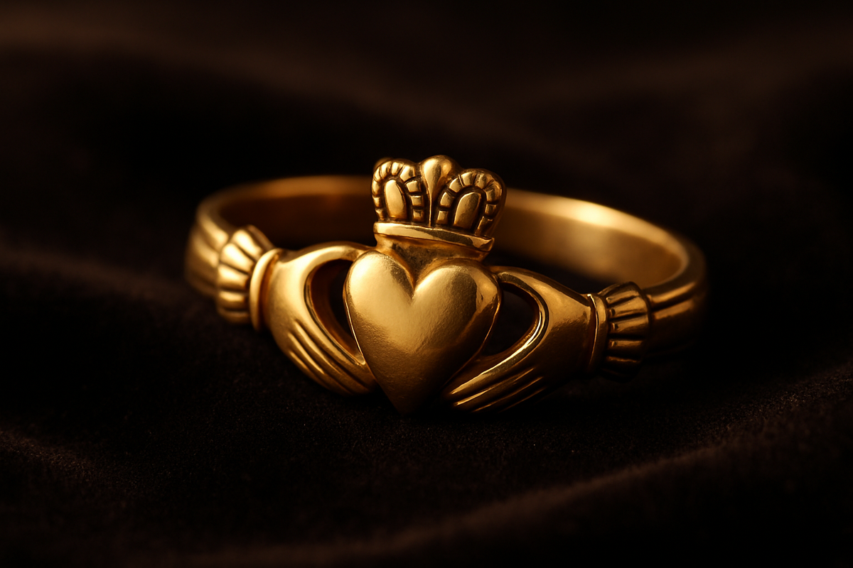 Claddagh ring symbolizing loyalty and love