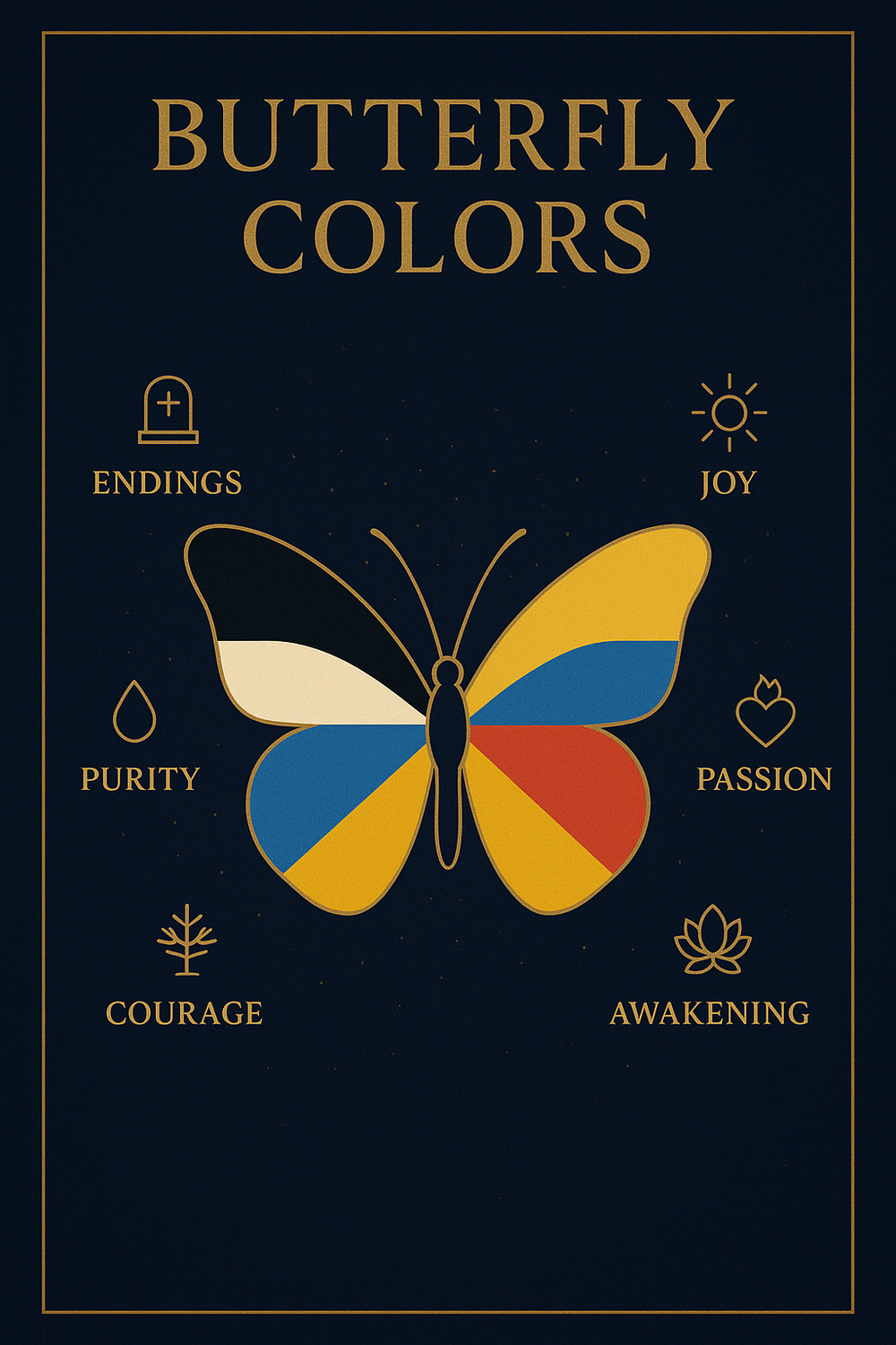 butterfly color meanings infographic