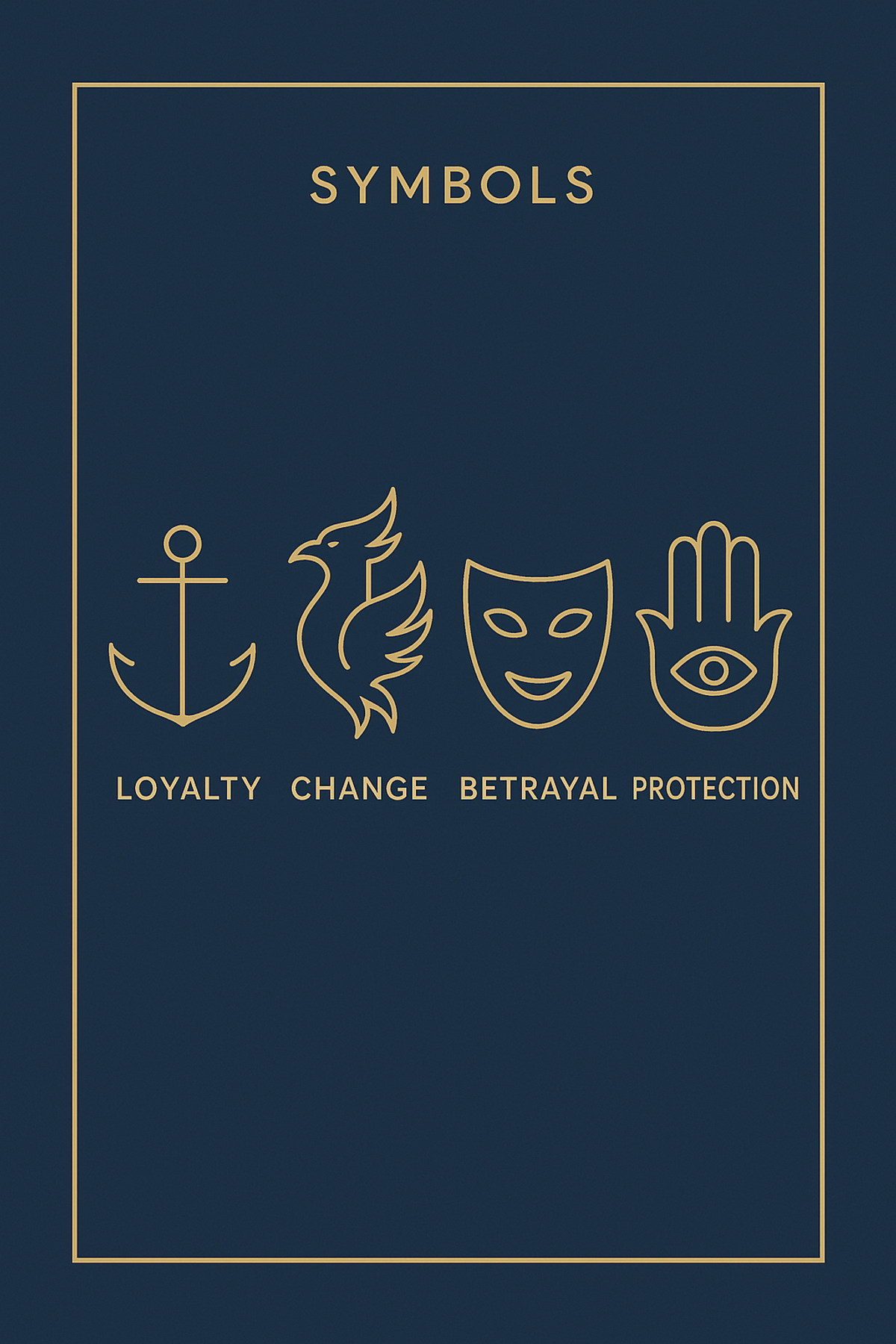 Infographic of loyalty, change, betrayal, deceit and protection symbols
