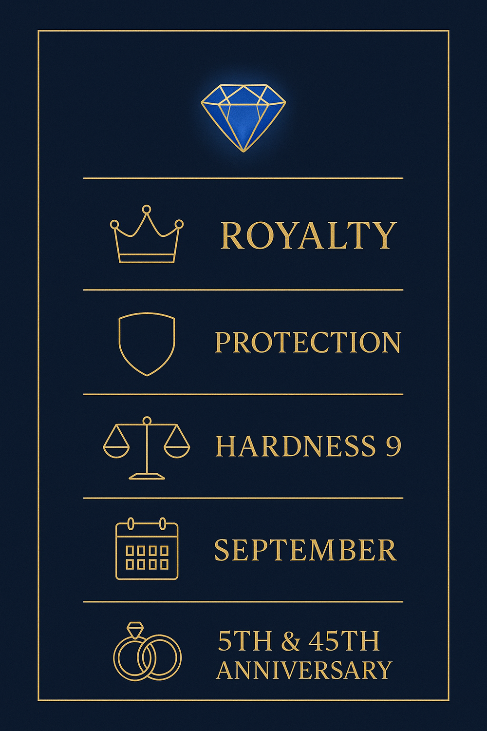 Infographic of sapphire symbolism and key facts