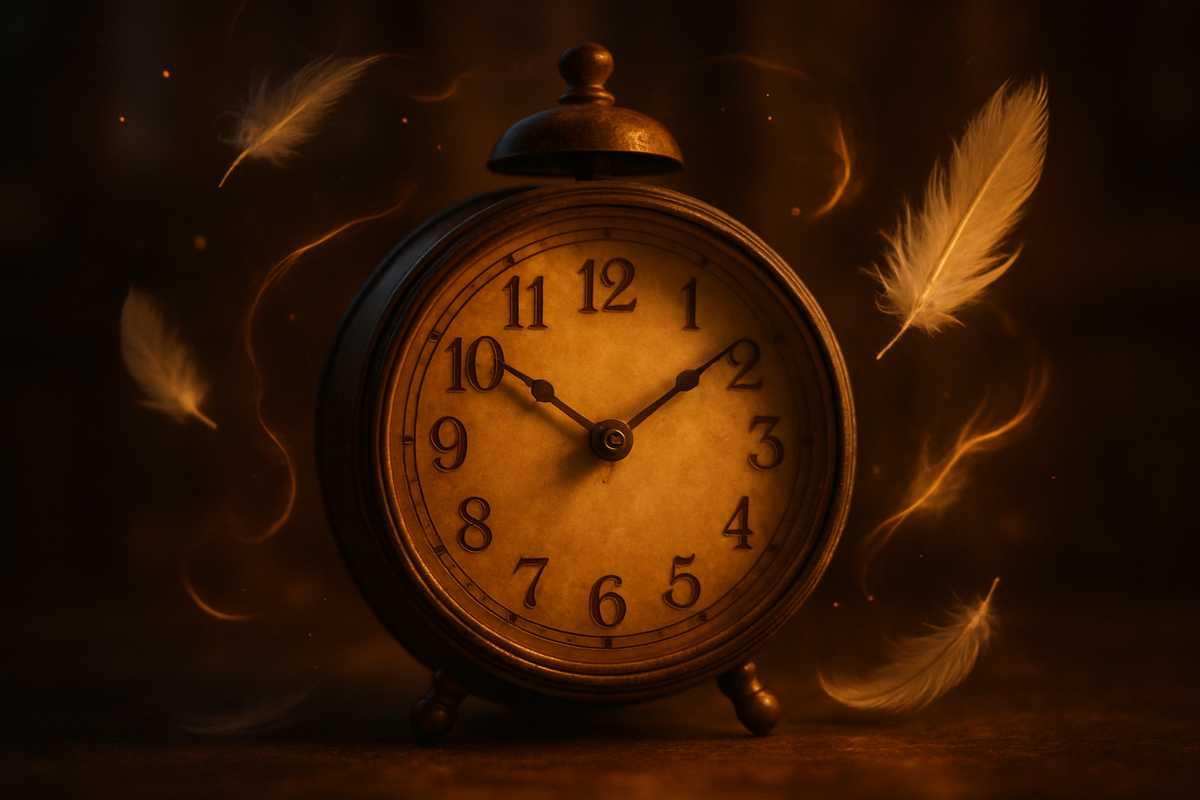 Clock glowing softly showing the time associated with angel number 911