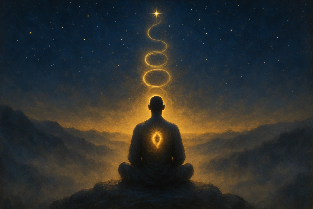 Person meditating symbolizing spiritual growth with angel number 00