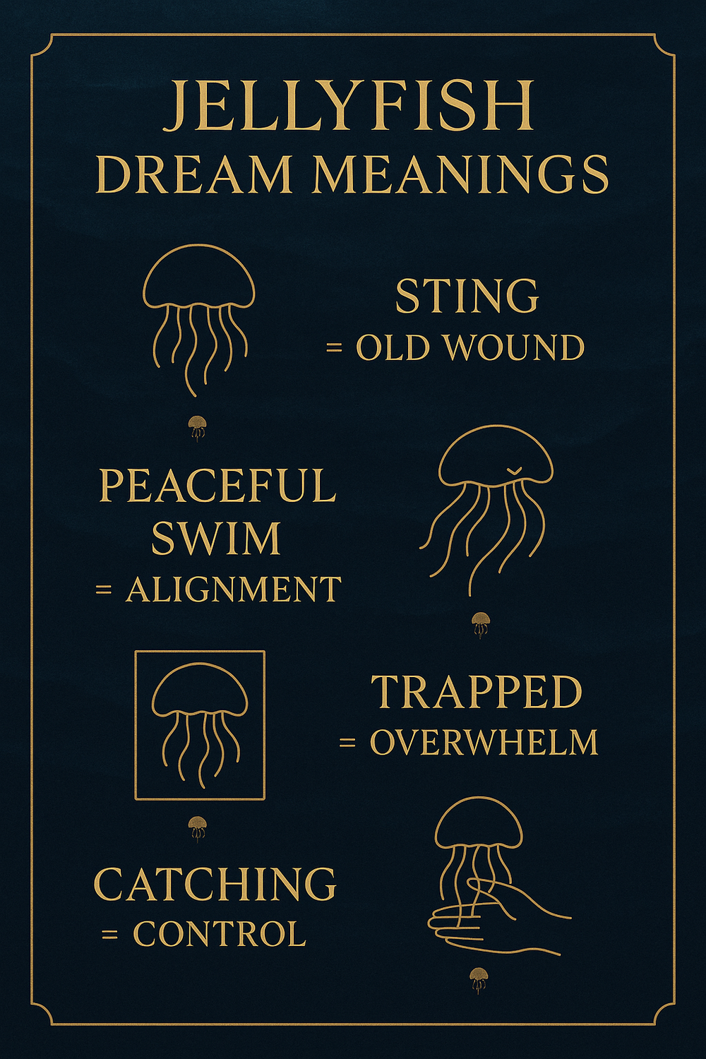 Infographic of jellyfish dream meanings and symbolism