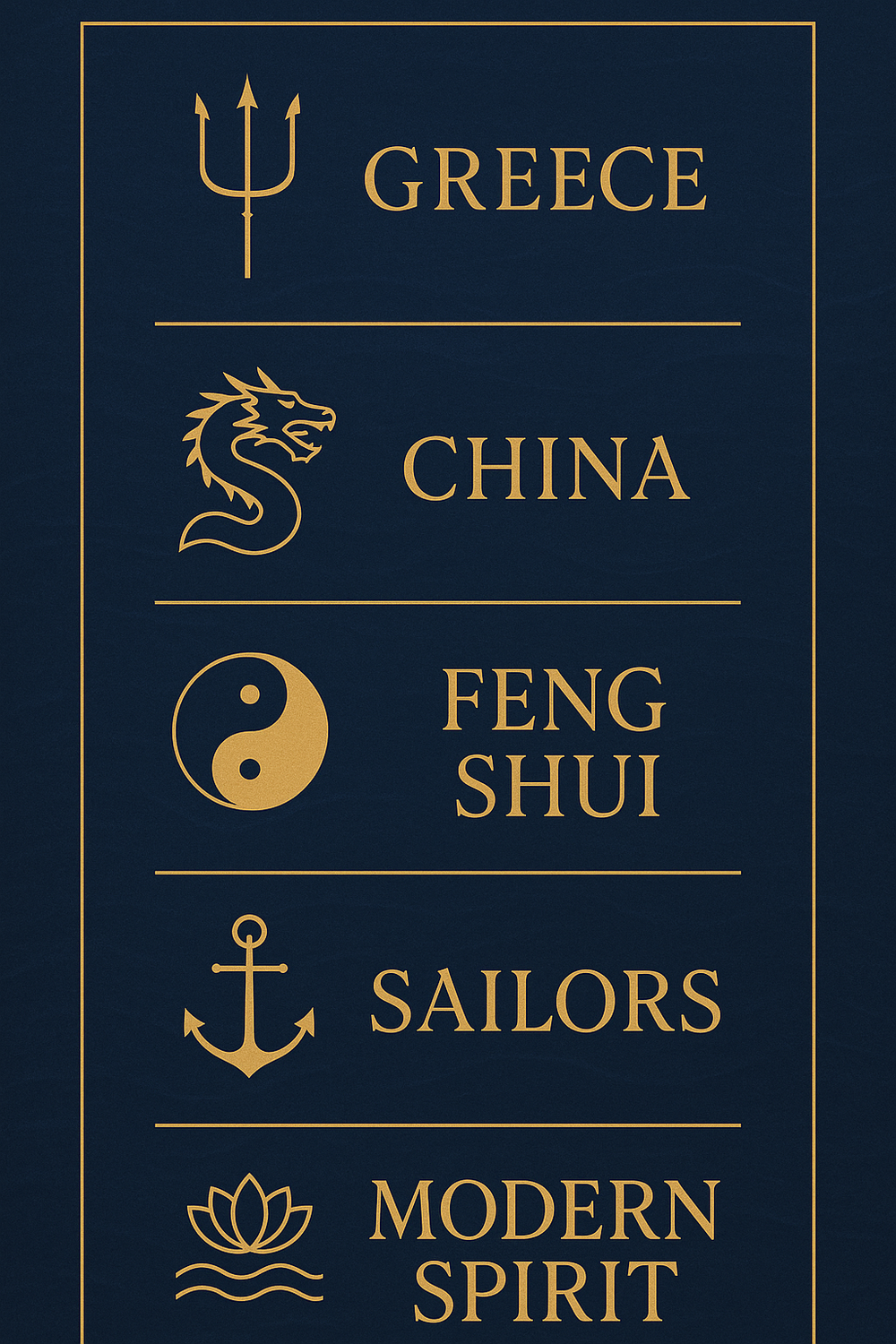 Infographic showing seahorse symbolism meanings across Greek, Chinese, Feng Shui, sailor, and modern spiritual traditions