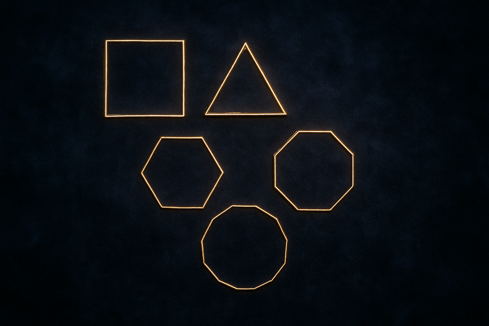 Sacred geometric shapes representing balance