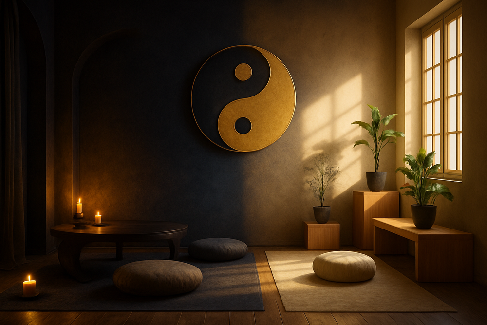 Balanced Yin and Yang interior representing harmony