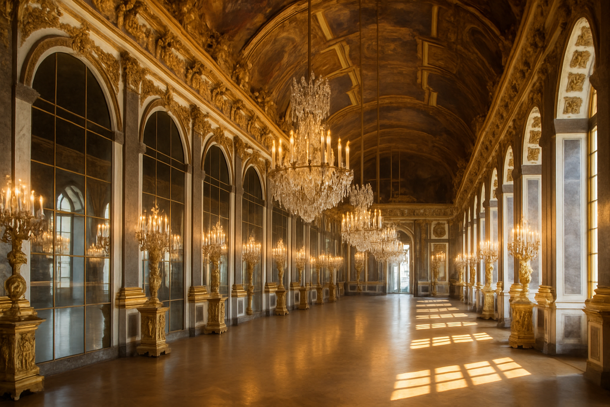 The Hall of Mirrors at the Palace of Versailles