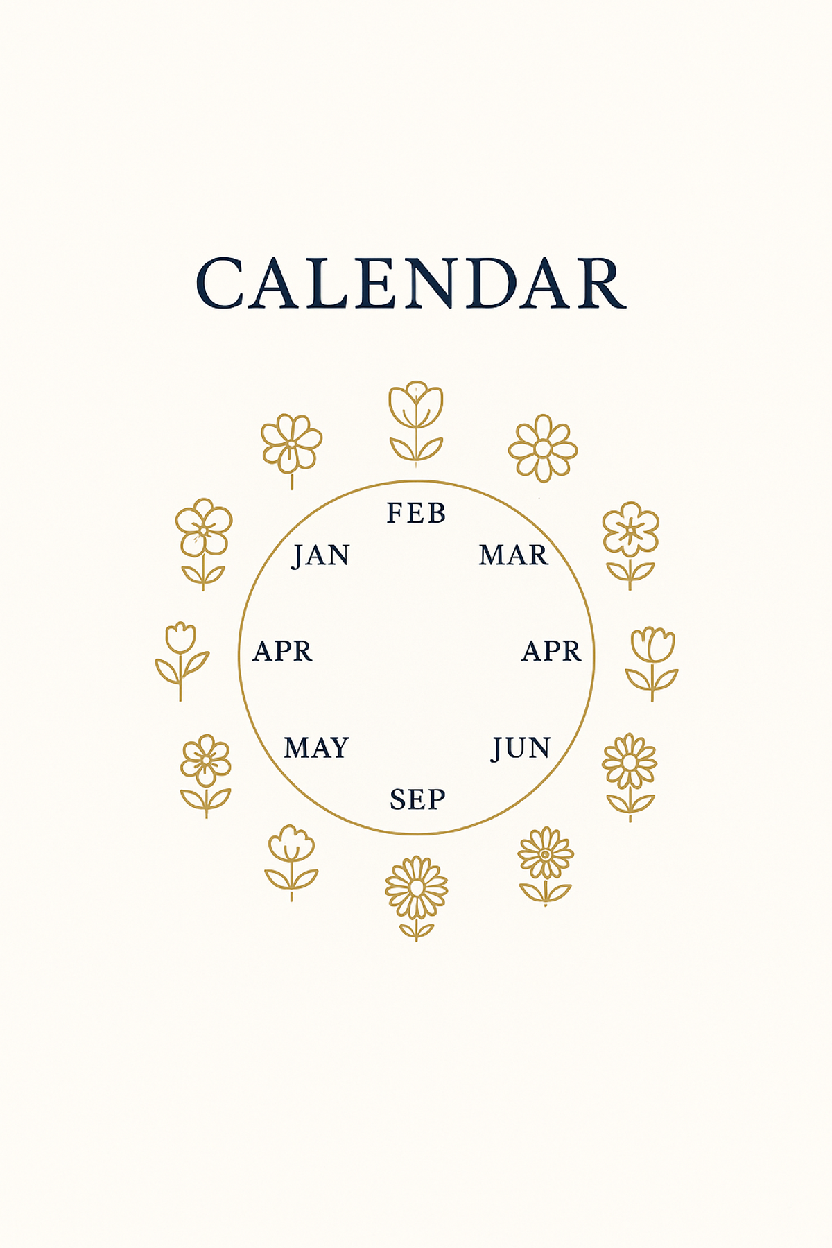 Infographic showing the birth flower for each month of the year