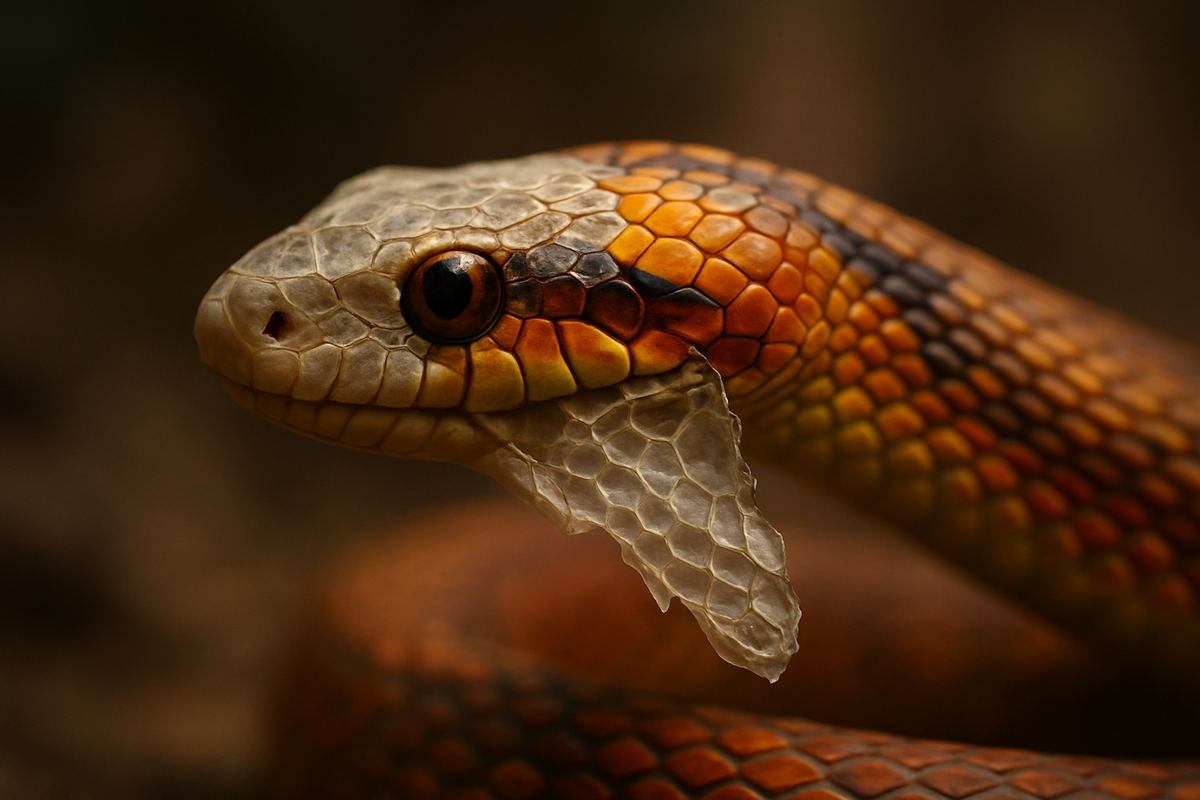 Snake shedding its skin symbolizing spiritual transformation and renewal
