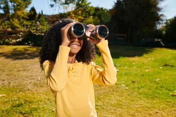 girl with binoculars