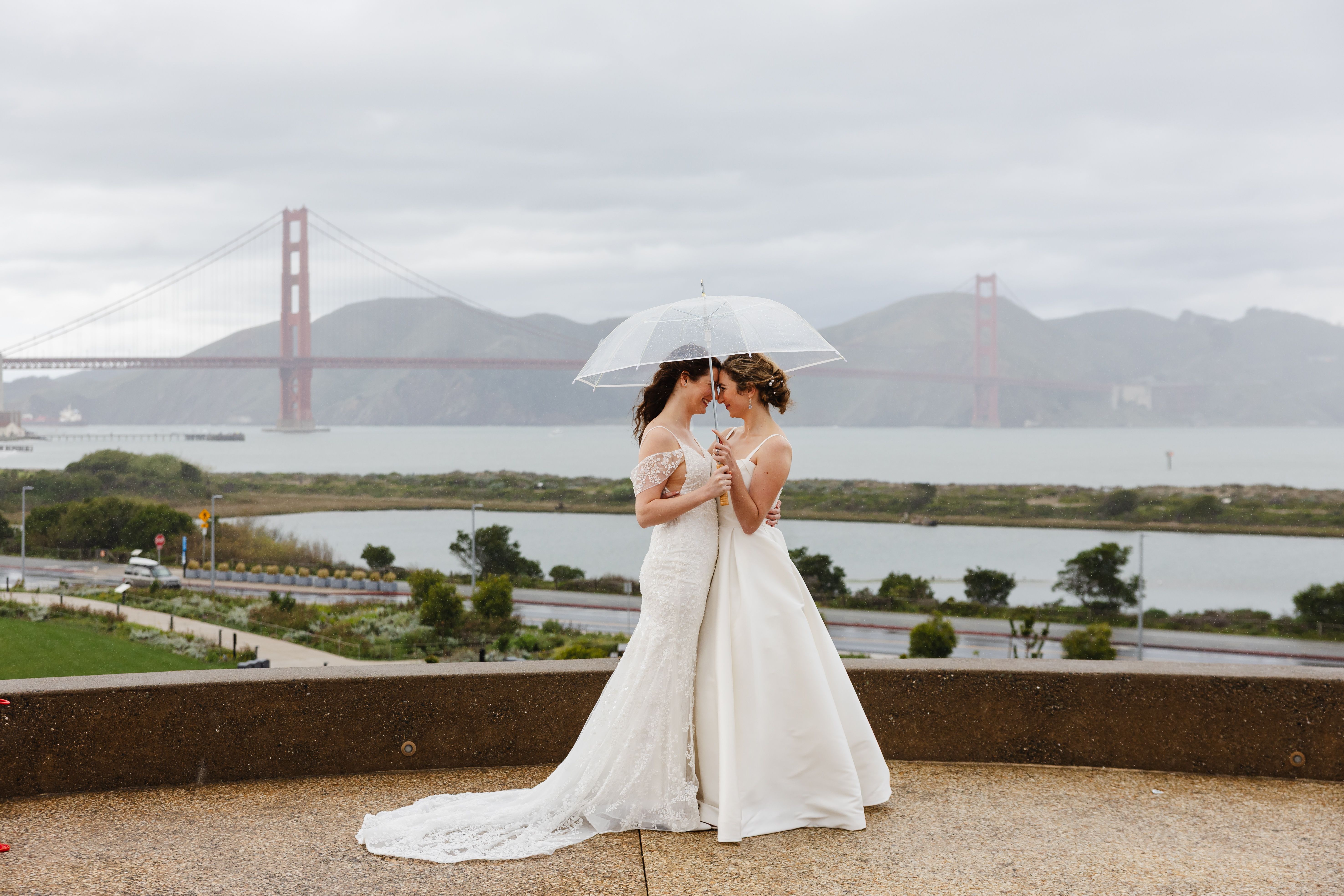 Sofia & Nora's Rainy-Day Wedding at the Officers' Club