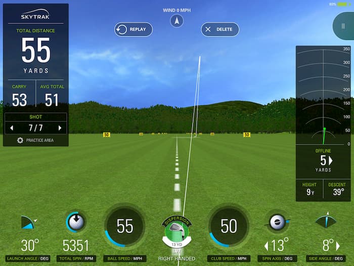 skytrak wedge shot