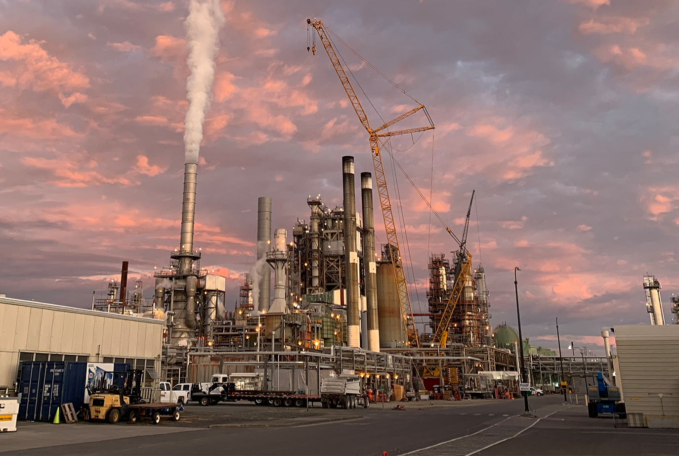 An oil refinery in Washington, USA.